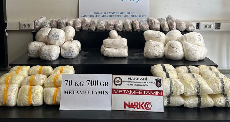 Hakkari’de 70 kilo uyuşturucu ele geçirildi