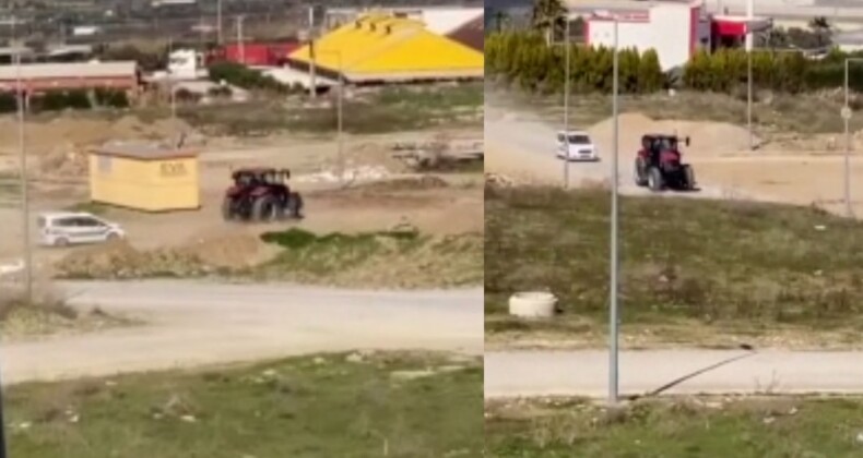 Traktörüyle polisleri arkasına taktı… Film gibi kovalamaca