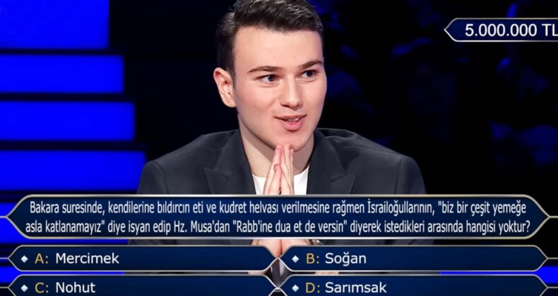 Berk Göktaş, Kim Milyoner Olmak İster’de büyük ödülü kazandı