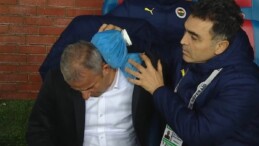 Trabzon’da İsmail Kartal’a tribünden yabancı cisim atıldı