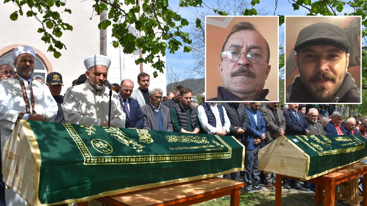 Yangın faciasında ölenlere veda… Baba oğul toprağa verildi