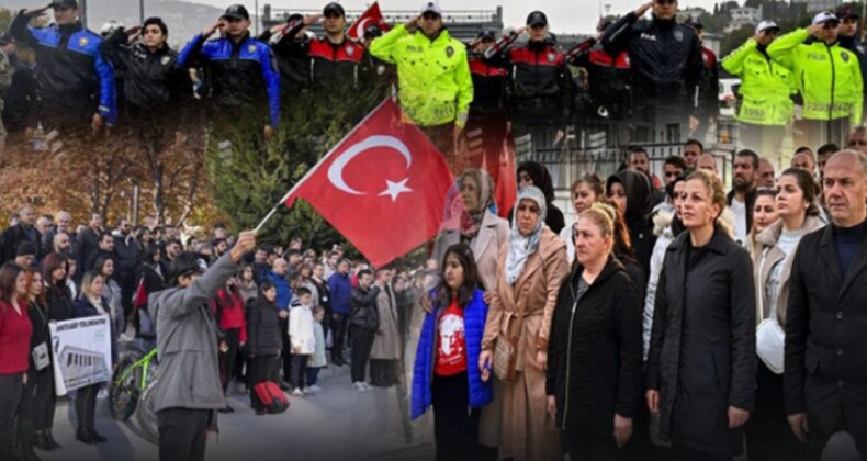 Bir ulus saygı duruşunda
