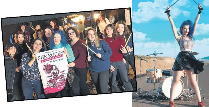 15 kadın baterist aynı sahnede