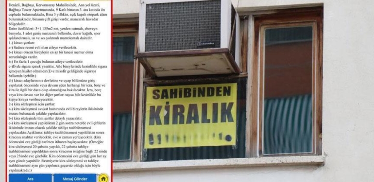 Denizli’de ev sahibinden kiracısına 26 maddelik şok talep! Her 50 günde bir…