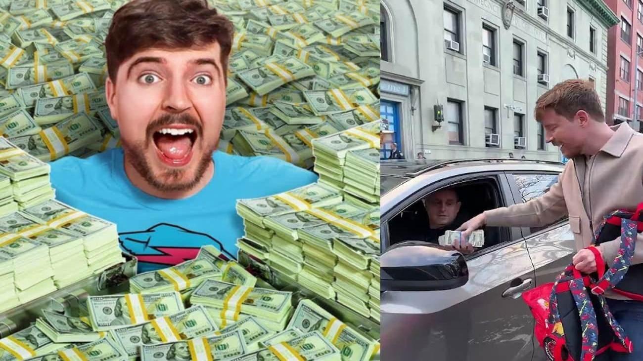 Dünyaca ünlü YouTuber MrBeast trafikte sürücülere deste deste para dağıttı!