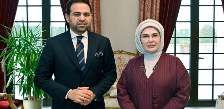 Emine Erdoğan, Müslüman Alimler Konseyi Genel Sekreteri Abdelsalam ile bir araya geldi