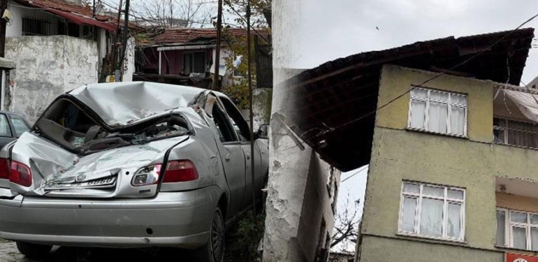 Gaziosmanpaşa’da binanın çatısı uçtu! Facianın eşiğinden dönüldü