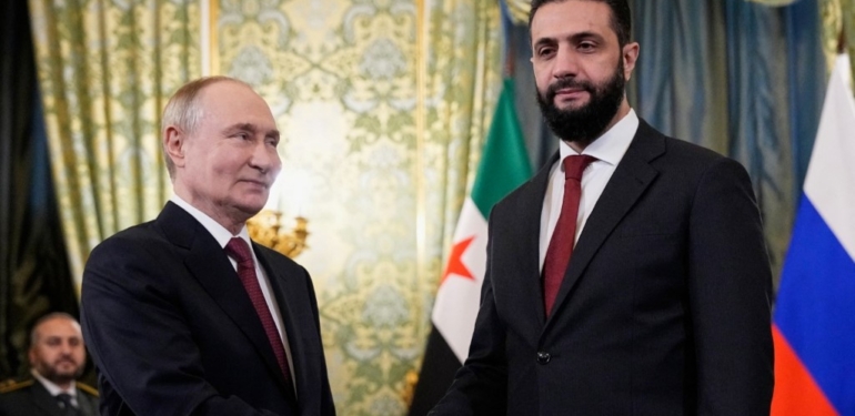 Suriye lideri Şara, Moskova’da Putin ile bir araya geldi