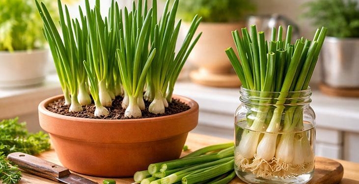 Yeşil soğanı çöpe atanlar bin pişman! Saksıya koyun: Kesip kesip kullanılıyor