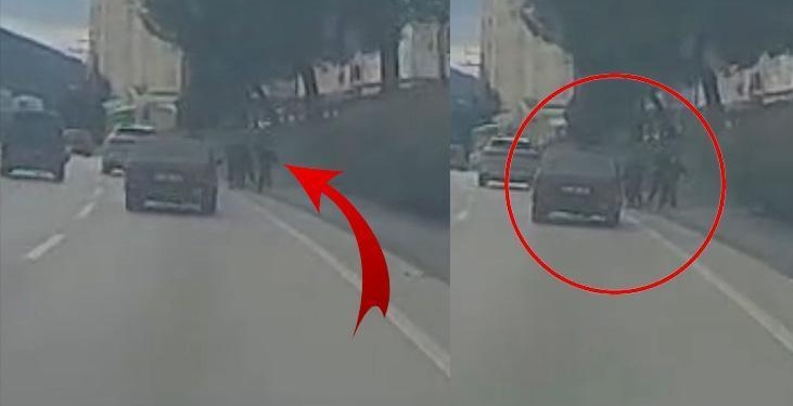 Bursa’da dehşet anları: Sürücü otomobili kaldırımdaki çocukların üzerine sürdü