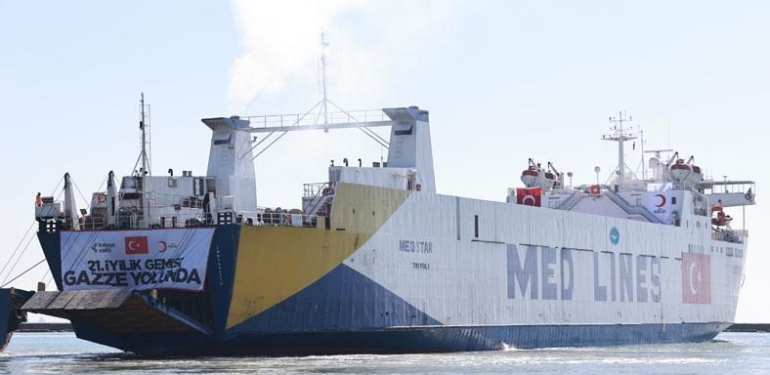 Gazze için 1,8 milyarlık seferberlik! 21’inci ‘İyilik Gemisi’ yola çıktı