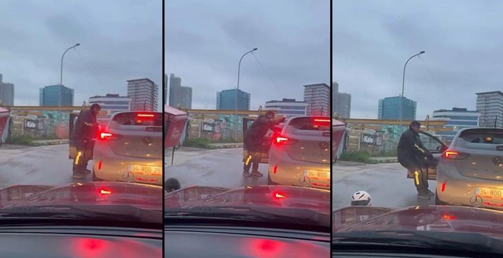Pendik’te yol verme kavgası kamerada! Sürücüyü araçtan indirmeye çalıştı