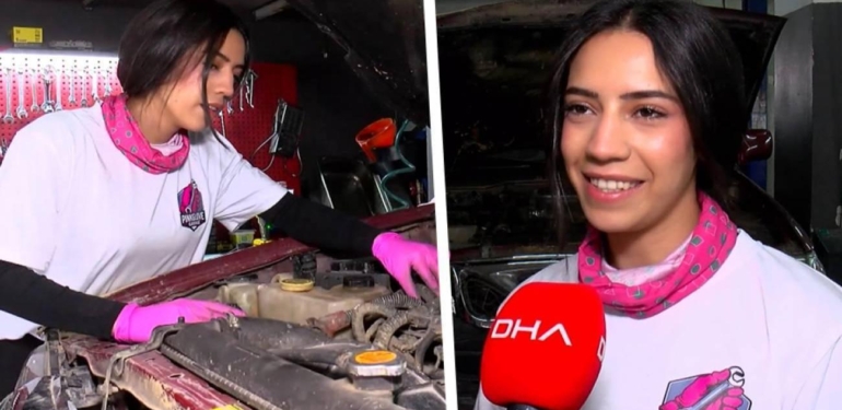 Sanayinin “pembe eldivenli” ustası: 21 yaşındaki kadın tamirci ezber bozuyor