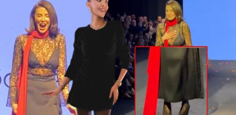 Talihsiz an! Özge Ulusoy’un podyumda ayakkabısı fırladı